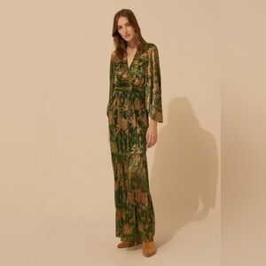 ba&sh Metallic Green and Gold Dress